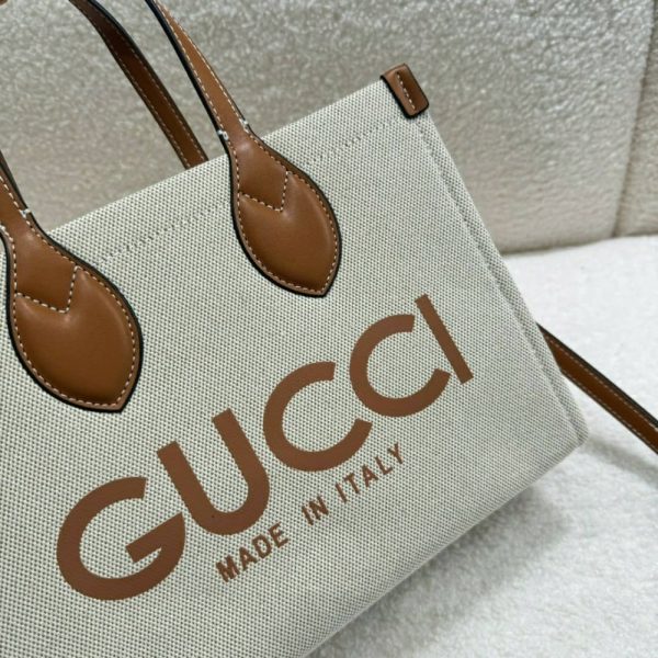 SUMMER SET: GUCCI MEDIUM TOTE BAG WITH GUCCI PRINT BEIGE 28CM & ARNAUD BOB REVERSIBLE BUCKET HAT BEIGE