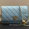 EL2109B – New CHANEL Blended Fabrics Chain Plain Leather Chain