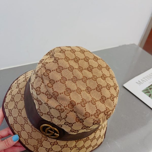 SUMMER SET: GUCCI OPHIDIA MINI TOTE BAG BEIGE AND EBONY 22CM & CANVAS BUCKET HAT WITH DOUBLE G BROWN