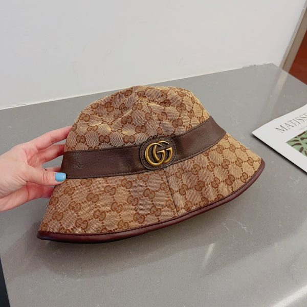 SUMMER SET: GUCCI OPHIDIA MINI TOTE BAG BEIGE AND EBONY 22CM & CANVAS BUCKET HAT WITH DOUBLE G BROWN