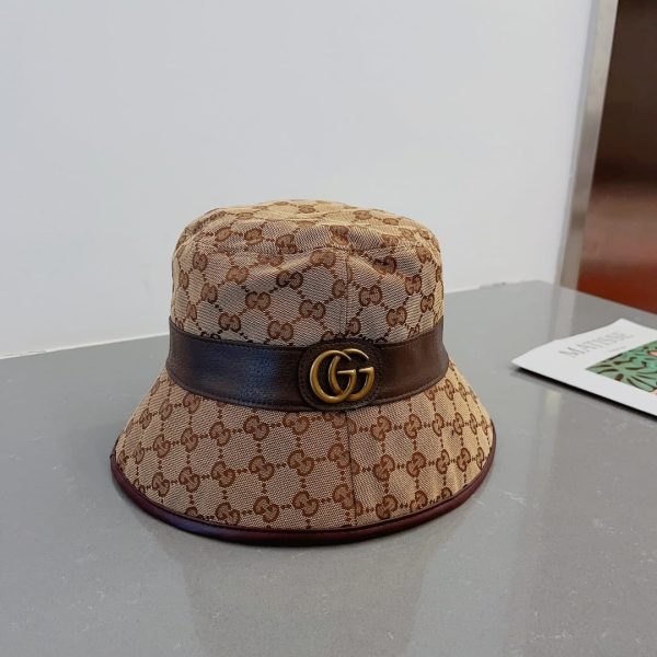 SUMMER SET: GUCCI OPHIDIA MINI TOTE BAG BEIGE AND EBONY 22CM & CANVAS BUCKET HAT WITH DOUBLE G BROWN