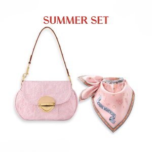 SUMMER SET: LOUIS VUITTON SUNSET WASHED PINK 27CM & MAP IN ROSE CLAIR 70CM