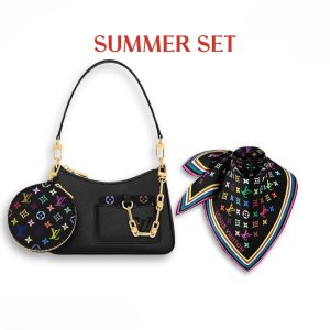 SUMMER SET: LOUIS VUITTON X MURAKAMI MARELLINI BAG BLACK & MONOGRAM MULTICOLOR BLACK