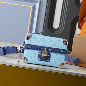 LOUIS VUITTON SOUL TRUNK BOX BAG BLUE 19CM M15035