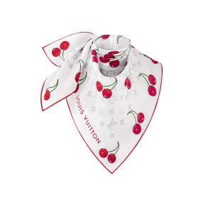LOUIS VUITTON X TAKASHI MURAKAMI MONOGRAM CERISE SQUARE 90 WHITE 90CM M94966