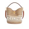 CELINE 16 BUCKET BAG IN TEXTILE WITH PRINT AND SMOOTH BEIGE TAN 25CM 1955720JB 02ET