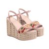 VALENTINO GARAVANI NATURAL LOGO WEDGES SANDAL BEIGE 6W0S0LY9CEC32H