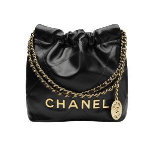 CHANEL 22 MINI HANDBAG BLACK 23CM AS3980 B19059 94305