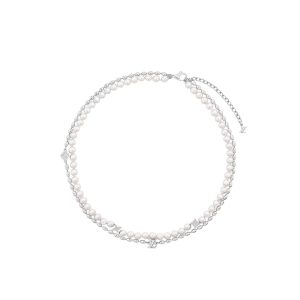 LOUIS VUITTON PEARLS FUSION NECKLACE SILVER M01781