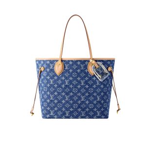 LOUIS VUITTON NEVERFULL MM BAG DENIM BLUE 32CM M13192
