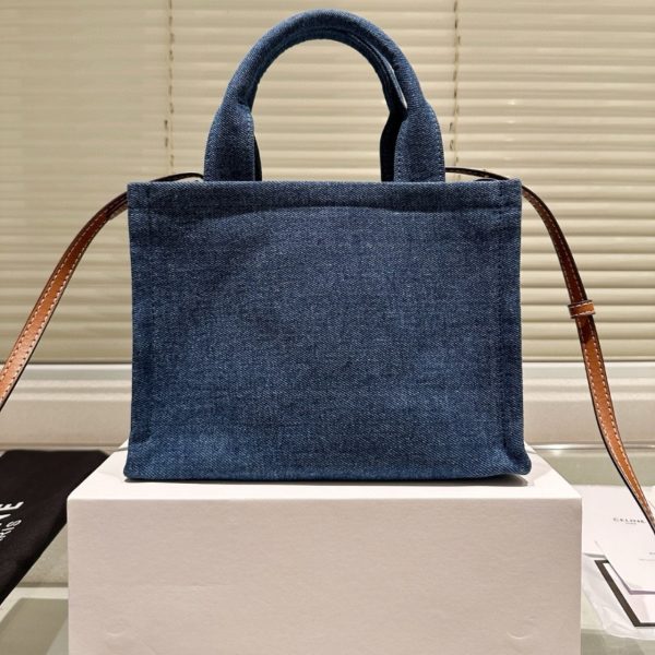 CELINE SMALL CABAS TOTE BAG DENIM BLUE 25CM 199162GFF 05BD