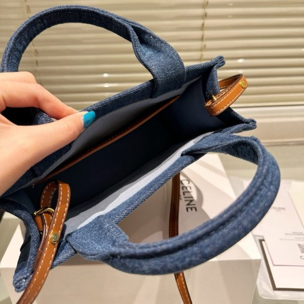 CELINE SMALL CABAS TOTE BAG DENIM BLUE 25CM 199162GFF 05BD