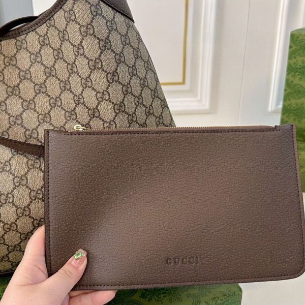 GUCCI B LARGE SHOULDER BAG BEIGE AND DARK GREY 50CM
