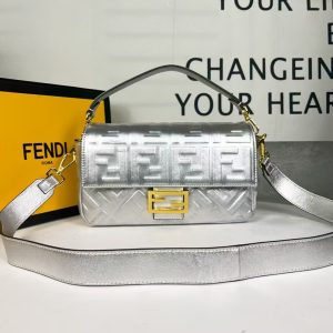 FENDI Baguette metallic shoulder bag