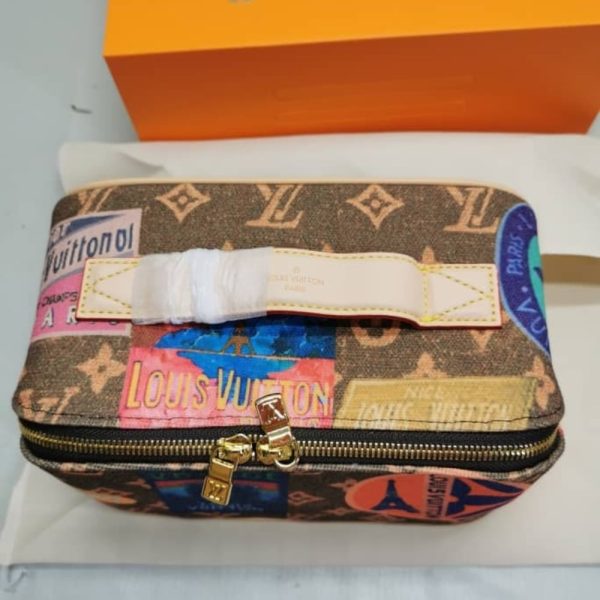 LOUIS VUITTON TOILETRY BAG 2 COMPARTMENTS BROWN 24CM M14744
