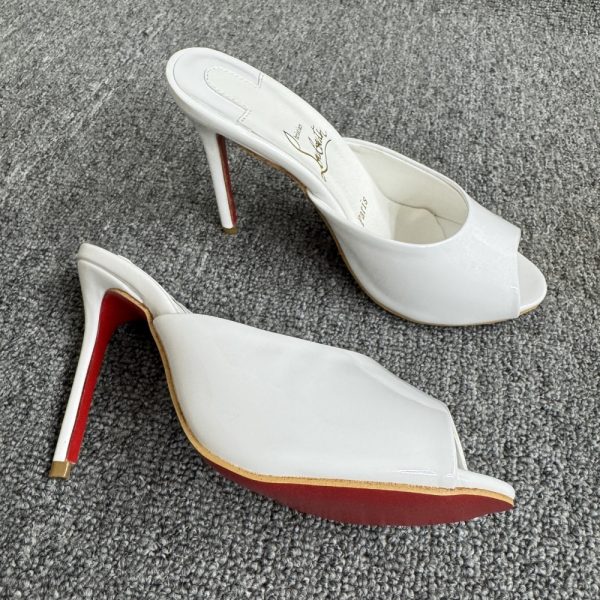 CHRISTIAN LOUBOUTIN ME DOLLY 100 MULES WHITE 1221318W302