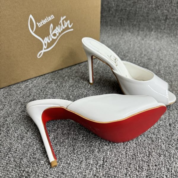 CHRISTIAN LOUBOUTIN ME DOLLY 100 MULES WHITE 1221318W302