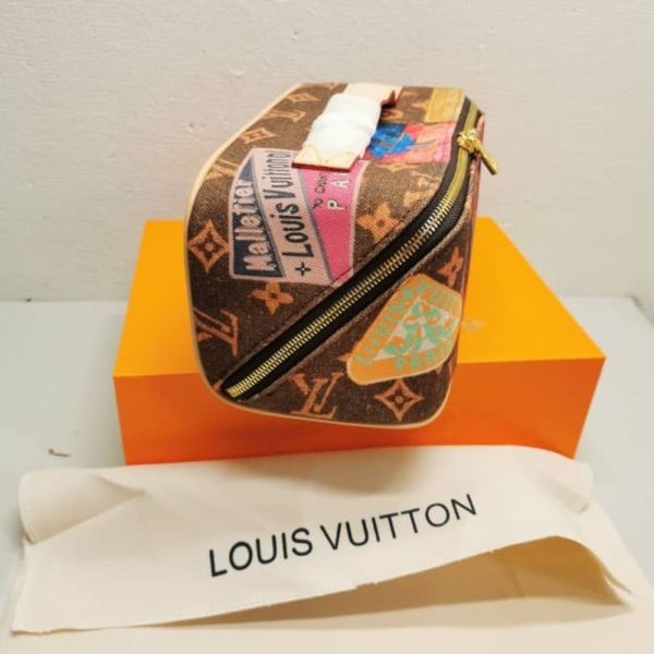 LOUIS VUITTON TOILETRY BAG 2 COMPARTMENTS BROWN 24CM M14744