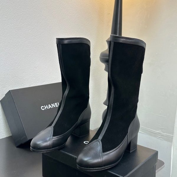 CHANEL MÉTIERS DART HIGH BOOTS BLACK G46591 B21102 94305