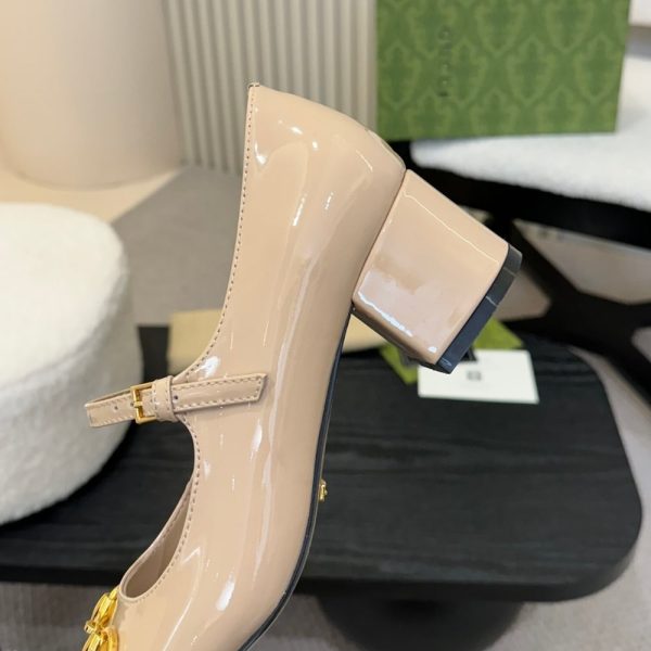 GUCCI WOMEN MID HEEL SLINGBACK WITH HORSEBIT BEIGE 94855 C9D00 6705