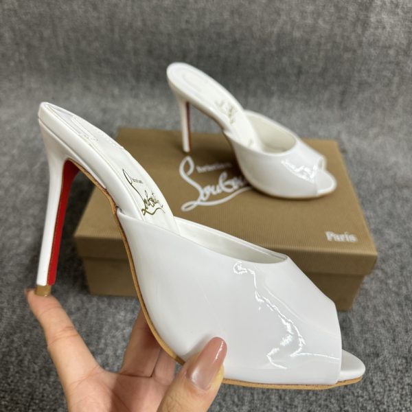 CHRISTIAN LOUBOUTIN ME DOLLY 100 MULES WHITE 1221318W302