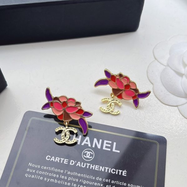 CHANEL PENDANT EARRINGS GOLD AND MULTICOLOUR ABF933 B21129 U2138