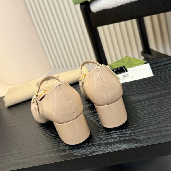 GUCCI WOMEN MID HEEL SLINGBACK WITH HORSEBIT BEIGE 94855 C9D00 6705