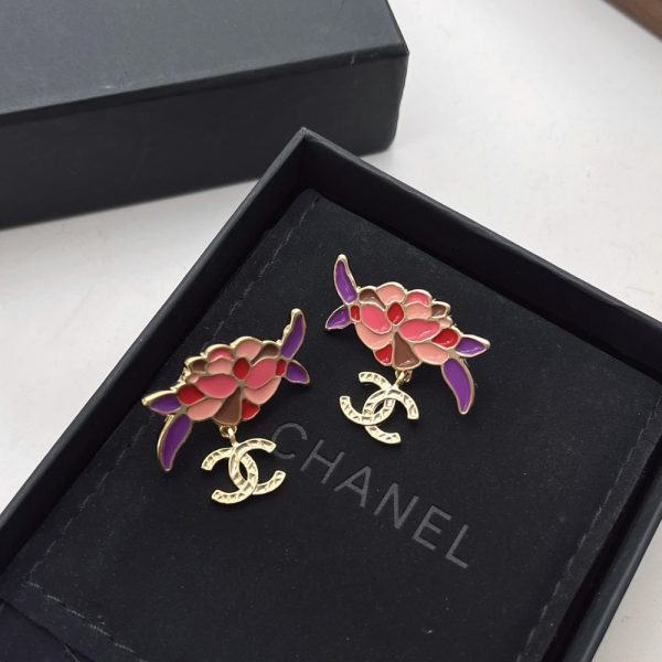 CHANEL PENDANT EARRINGS GOLD AND MULTICOLOUR ABF933 B21129 U2138