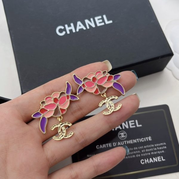 CHANEL PENDANT EARRINGS GOLD AND MULTICOLOUR ABF933 B21129 U2138