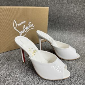 CHRISTIAN LOUBOUTIN ME DOLLY 100 MULES WHITE 1221318W302