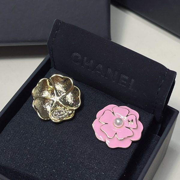 CHANEL CAMELLIA EARRINGS PINK ABG218 B21624 U3368
