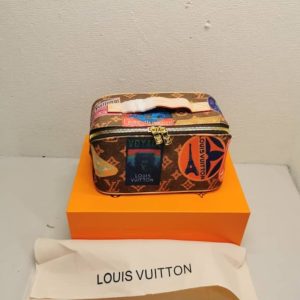 LOUIS VUITTON TOILETRY BAG 2 COMPARTMENTS BROWN 24CM M14744
