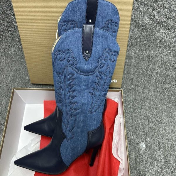 CHRISTIAN LOUBOUTIN SANTIABOOTY 85 BOOTS DENIM BLUE 32404636603