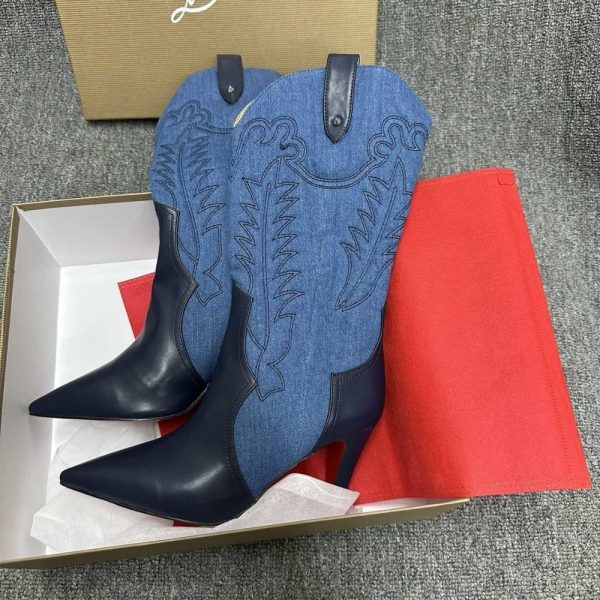 CHRISTIAN LOUBOUTIN SANTIABOOTY 85 BOOTS DENIM BLUE 32404636603