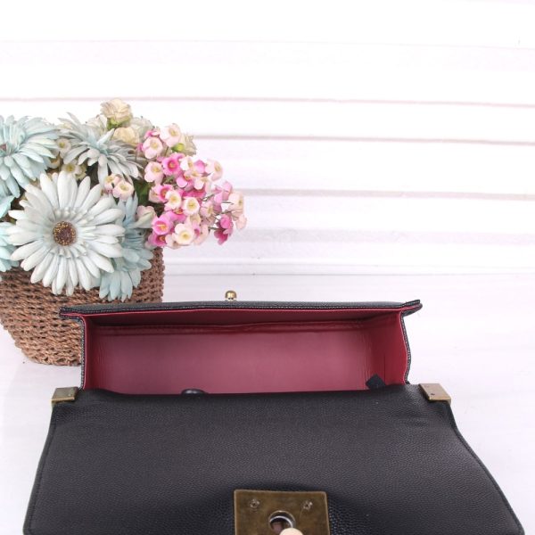 CHANEL MEDIUM BOY BAG BLACK GOLD HARDWARE 25CM