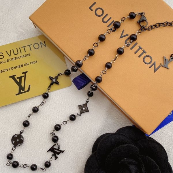 LOUIS VUITTON LV PEARLS NECKLACE BLACK M02445