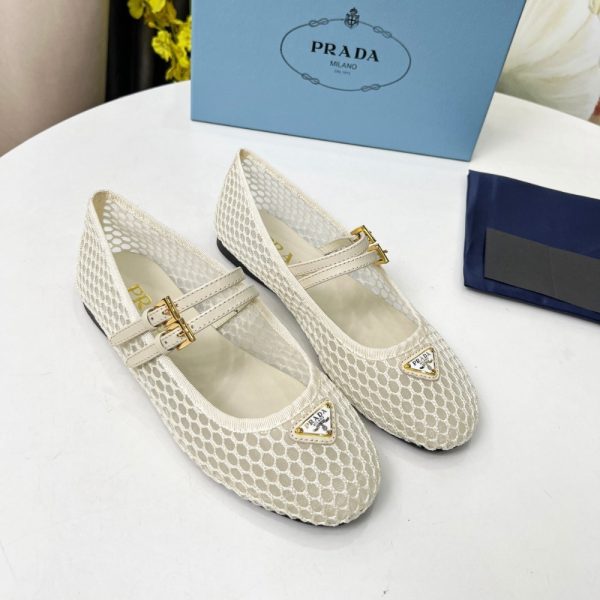 PRADA MESH FABRIC BALLERINAS BEIGE 1F915N 099 F0485 F 005