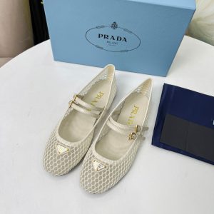 PRADA MESH FABRIC BALLERINAS BEIGE 1F915N 099 F0485 F 005