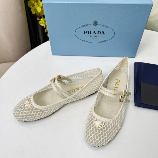 PRADA MESH FABRIC BALLERINAS BEIGE 1F915N 099 F0485 F 005