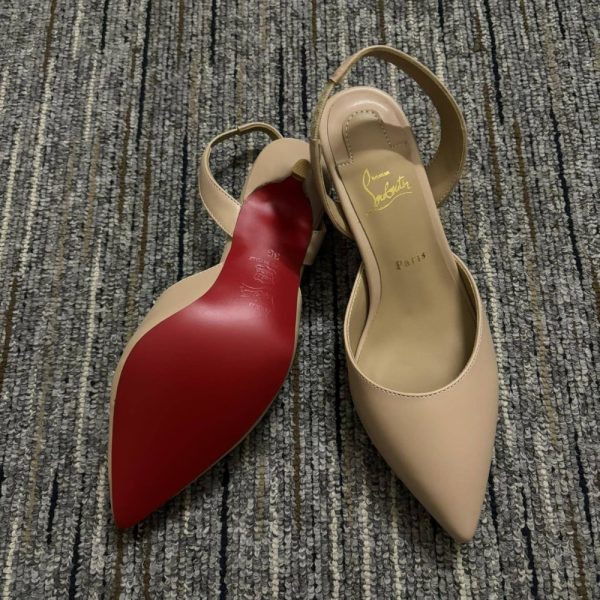 CHRISTIAN LOUBOUTIN APOSTROPHA SLING 80 BEIGE 1240830N295