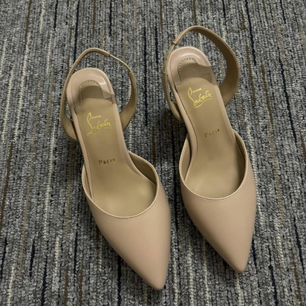 CHRISTIAN LOUBOUTIN APOSTROPHA SLING 80 BEIGE 1240830N295