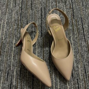 CHRISTIAN LOUBOUTIN APOSTROPHA SLING 80 BEIGE 1240830N295