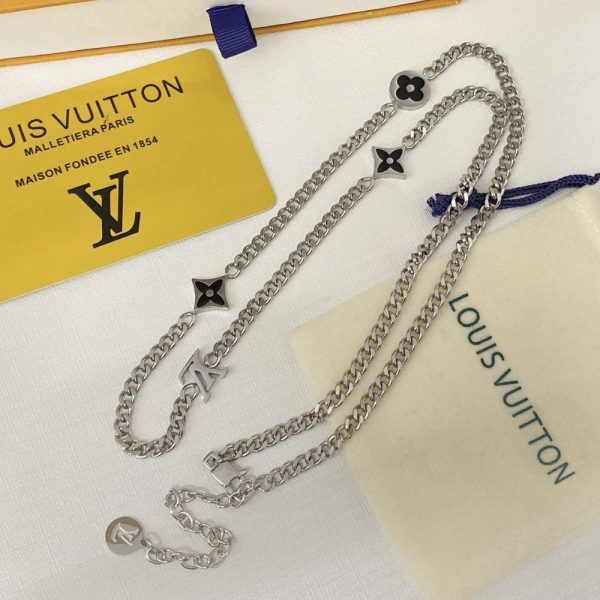LOUIS VUITTON LV SPIKE CHARMS NECKLACE SILVER M01717