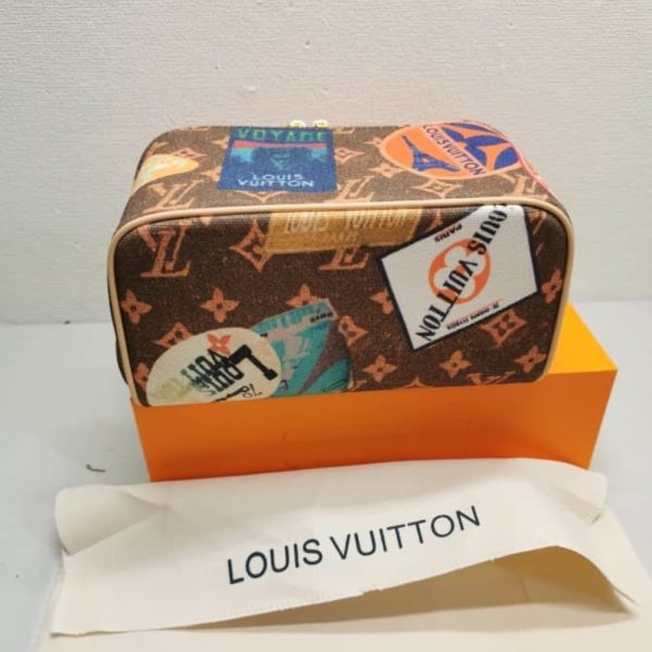 LOUIS VUITTON TOILETRY BAG 2 COMPARTMENTS BROWN 24CM M14744