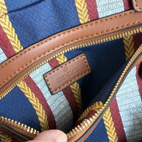 GUCCI EMBROIDERED LARGE CANVAS TOTE BAG IN DARK BLUE AND MULTICOLOR 37CM 818779 FAEF8 8796