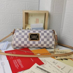 LOUIS VUITTON EVA CLUTCH IN DAMIER AZUR 25CM