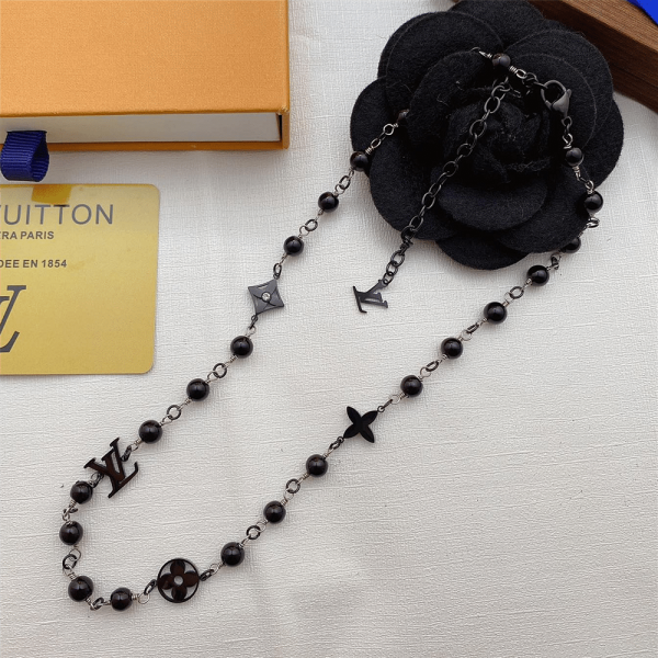 LOUIS VUITTON LV PEARLS NECKLACE BLACK M02445