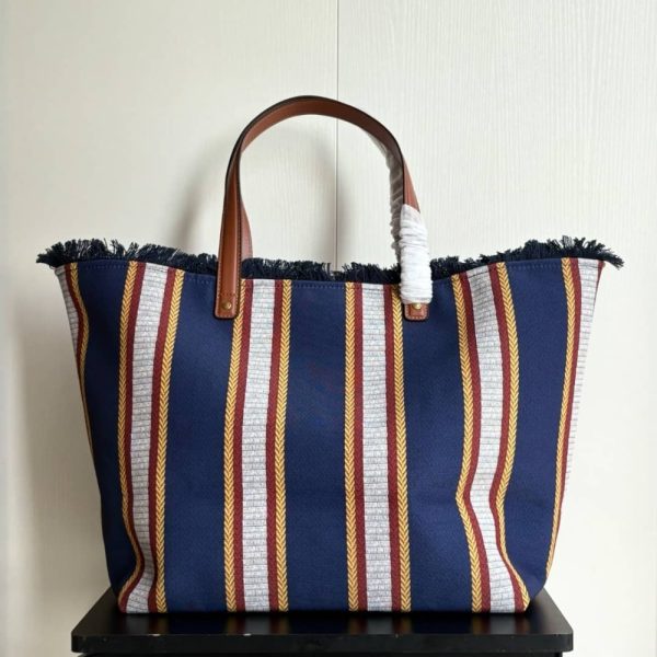 GUCCI EMBROIDERED LARGE CANVAS TOTE BAG IN DARK BLUE AND MULTICOLOR 37CM 818779 FAEF8 8796