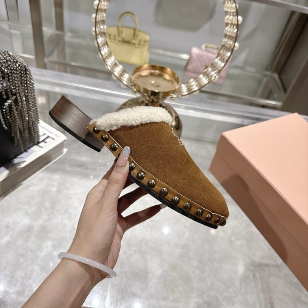MIUMIU SUEDE CLOGS COCOA BROWN 5Z504E Z0G F0324 F ZF30