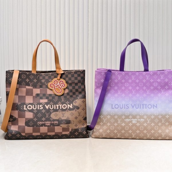 LOUIS VUITTON SHOPPER TOTE MM MONOGRAM CANVAS BROWN 40CM M15274